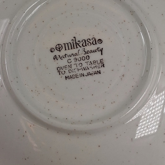 Mikasa Natural Beauty Vintage Ceramic Saucer with Brown Rim C9000 Set Of 3 Japan - Picture 6 of 8